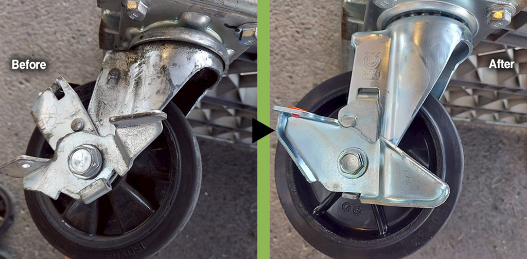 保冷カゴ台車修理 Before / After 事例2